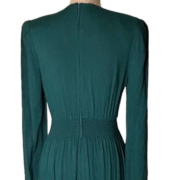 Vintage Early 90s late 80s Green Made in the USA embellished waistband Dress 10 - Picture 4 of 7